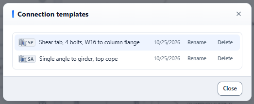 Connection templates
