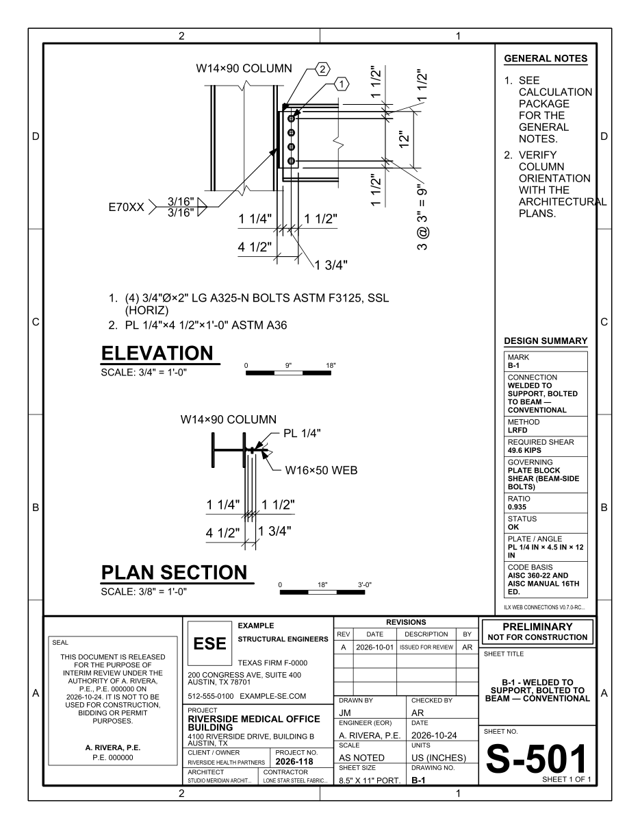 Sample drawing sheet, 8.5 × 11 portrait